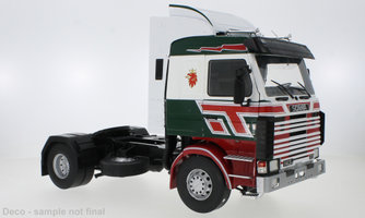 Scania 143 Topline, green/red, Bilspedition, 1987