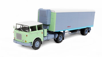 Skoda LIAZ 706 MTTN truck with Alka N12CH semi-trailer light green/grey