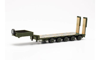 GOLDHOFER SEMI LOW LOADER TRAILER WITH SLOPED REAR AND RAILWAY RAMPS, 5A