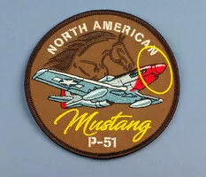 Vyšívaná nášivka P-51D Mustang 