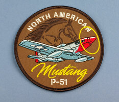 Embroidered P-51D Mustang patch 