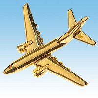 Boeing 737-700 with 3D pin, gilded with 24 carat gold