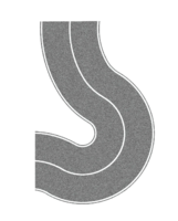 Country Road Curve (gray)
