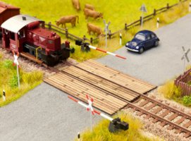 Level crossing wooden planks