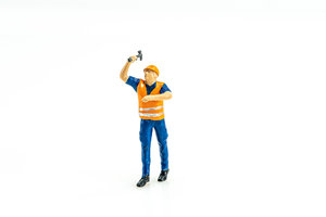 figure of a worker with a hammer