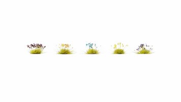 Set mit 250 farbigen Blumen