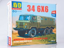GAZ-34 6X6 FLATBED TRUCK WITH TENT, MODEL KIT