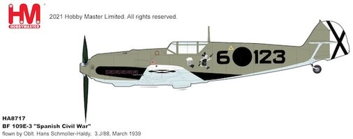 Messerschmitt Bf109E-3 "Spanish Civil War" flown by Oblt. Hans Schmoller-Haldy, 3.J/88-March 1939