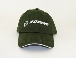 Baseballová čiapka Boeing zelená farba, biele logo