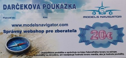 Darčeková poukážka v hodnote 20 EUR