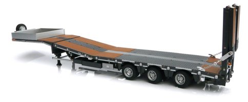 Nooteboom semi lowloader anthracite, s drevenými panelmi