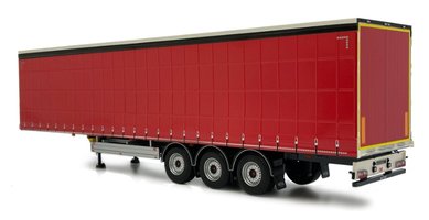 PACTON semi-trailer with tarpaulin, red color