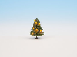 Illuminated Christmas tree green, with 10 LEDs, 5 cm high