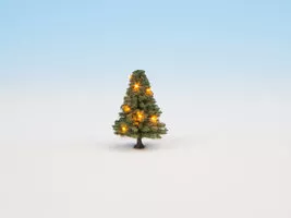 Osvetlený vianočný stromček zelený, s 10 LED diódami, 5 cm