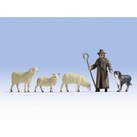 Postavičky set 5ks - Pastier a ovce+pes