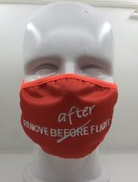Aviation Face Mask Remove AFTER Flight (red) 