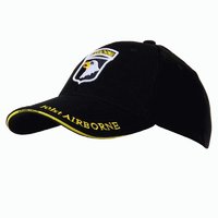Baseballová čiapka 101st Airborne čierna a žltý lem