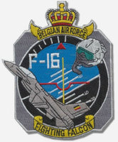 Vyšívaný odznak F-16 Fighting Falcon Belgian Air Force