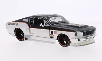 Auto Ford Mustang GT Tuning, metalická biela/matná čierna, Harley-Davidson, 1967