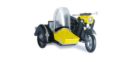 MZ 25 with matching sidecar, yellow/black
