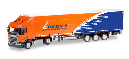 Scania R + plachtový náves "Leipziger Logistik"