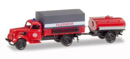 Ford V 3000 mit Leinwand Anhänger Tankanhänger Feuerwehr