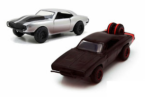 Dom's Dodge Charger Romans Camaro 2 Car Set Fast and Furious 7