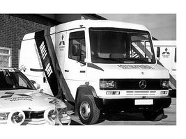 Mercedes 609 D, Mitsubishi RalliArt Europe, Assistance, 1990