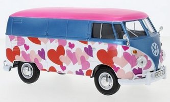 VW T1 skříňový voz, modrá metalíza/Zdobená