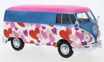 VW T1 skříňový voz, modrá metalíza/Zdobená