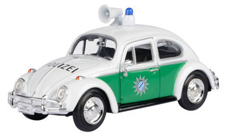 VW Käfer, biela/zelená, police Bavaria, Classic Beetle