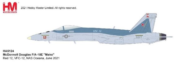F/A-18E Super Hornet, US Navy "Mako" Red 12,  NAS Oceana, June 2021