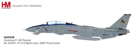 Grumman F14D Tomcat US Navy, Black Lions, 2006 "Final Cruise"