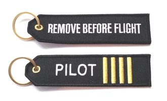 Key Ring - Remove Before Flight -Pilot Stripes