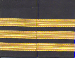 Set of two 3 gold bar Epaulettes with black background. ( 13 mm bar) 