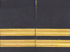 Set of two 2 gold bar Epaulettes with black background. ( 13 mm bar)