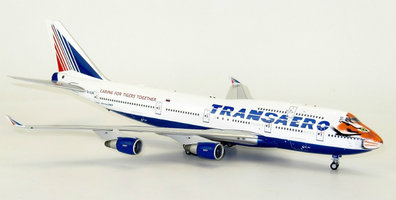 Boeing B747-412 Transaero Airlines "2010s" colors. "Amur Tiger Center"