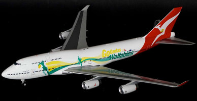 Boeing 747-400 Qantas " Wallabies " mit Standfuß