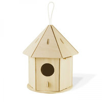 3D-Vogel-Haus-3 + 6 Farben und Pinsel