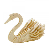 3D Swan Natur + 4 Farben und Pinsel