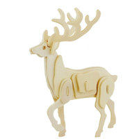 3D Deer Natur + 4 Farben und Pinsel