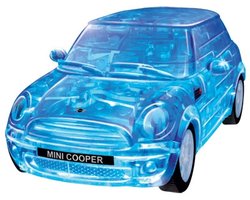 Car Mini Cooper transparent, blue