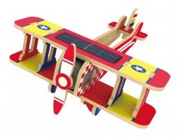 3D-Puzzle-Roboter Biplane auf Solarenergie