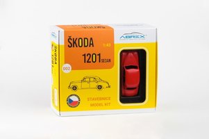 Škoda 1201 (1956) - Taxi, červená farba - Stavebnice