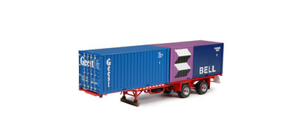 Container semitrailer with 2 20ft. Container