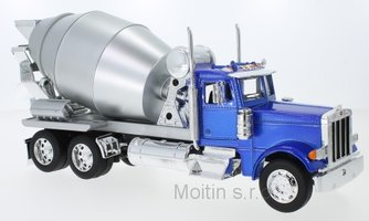 Peterbilt 379, metallic blue - silver, concrete mixer