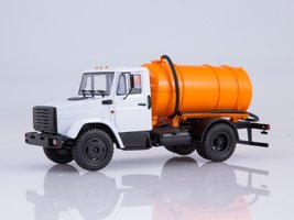 ZIL-4333 vaková cisterna - KO-520 -  biela a oranžová