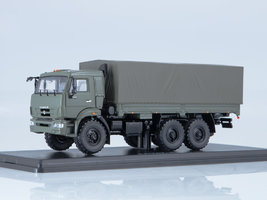 KAMAZ-43118 flatbed truck with tent (facelift) - khaki