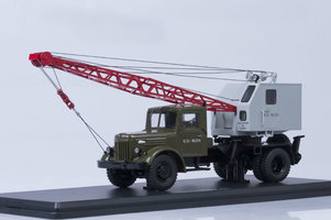 Truck crane K-51 (MAZ-200),  with function,  khaki - grey