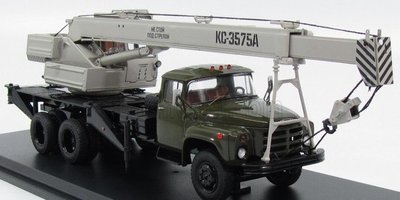 Crane truck KS-3575A (ZIL-133GYA) khaki-šedý